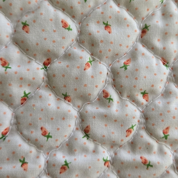 Vintage Tiny Tots 1990s Quilted Carrot Floral Baby Overalls Farm 12 months Farm - Picture 17 of 17